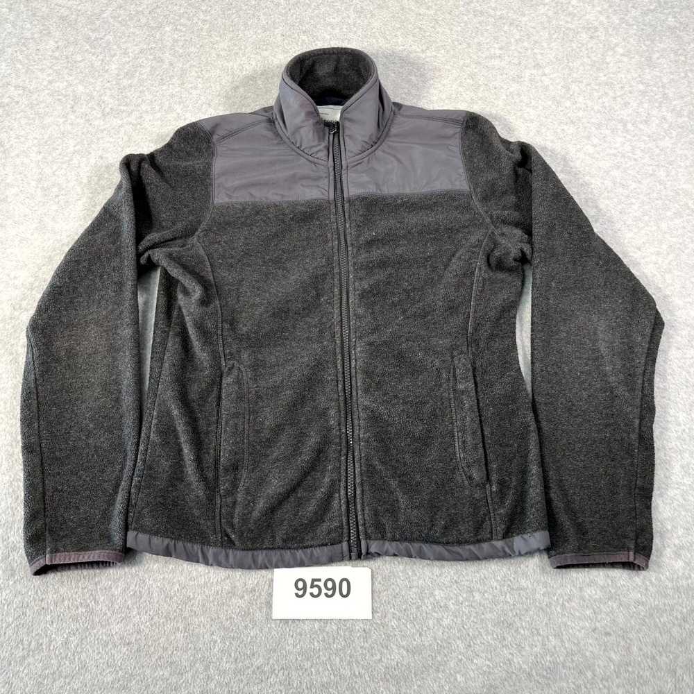 Aeropostale Fleece Jacket Womens Large Gray Mock Neck Full Zip Casual Winter